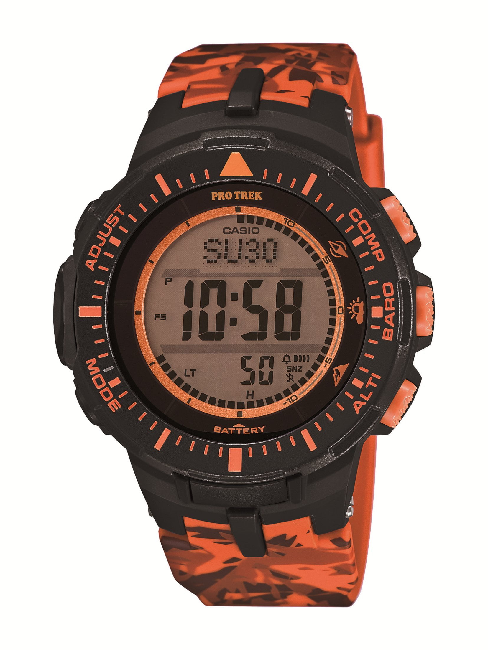men's digital watch with compass