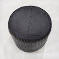 thumbnail image 6 of Round Shaped Goat Leather Handmade Eco-Friendly Black Pouf - Round Shape Pouf, 16" x 16" x 16", Plain Solid Pouf, Goat Leather Pouf, Recycled Foam with Fibre Fill Stuffed Pouf, Leather Seating Pouf, 6 of 8
