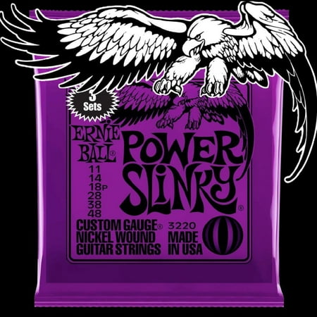 Round Wound Strings - Ernie Ball 2220 Power Slinky Nickel Round Wound Electric Guitar Strings 3 Pack