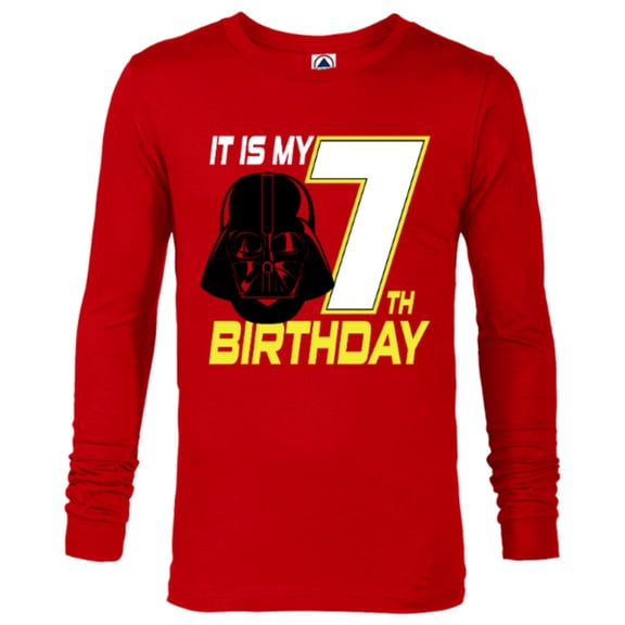 Star Wars Darth Vader 7th Birthday - Long Sleeve T-Shirt for Men - Customized-New Red