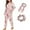 Pink and Green - Bowknot, variant on DISNIMO Bowknot Print Women Pajama Set Long Sleeve Sleepwear with Hairband Casual Loose Nightwear with Long Pants Fashion Lounge Set with Pockets, S