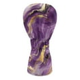 thumbnail image 2 of Yuyamidu Purple Marble Print Golf Club Head Covers for Women Golf Accessories PU Leather for Driver Fairway Woods Hybrids, 2 of 8