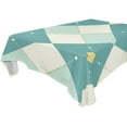 thumbnail image 2 of 60x60 Inch Tablecloth Polyester Square Tablecloth for Home Kitchen Dinner Decor Light Teal Argyle, 2 of 9