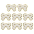 thumbnail image 1 of Uxcell 8 Pcs Parches de Lazo Blanco de Chenille, Parches de Planchar con Bordes Dorados, Parches de Aplicación para Ropa, Manualidades DIY, Sombreros, Mochilas, Ropa, Vestidos, Pantalones, Jeans, 1 of 7