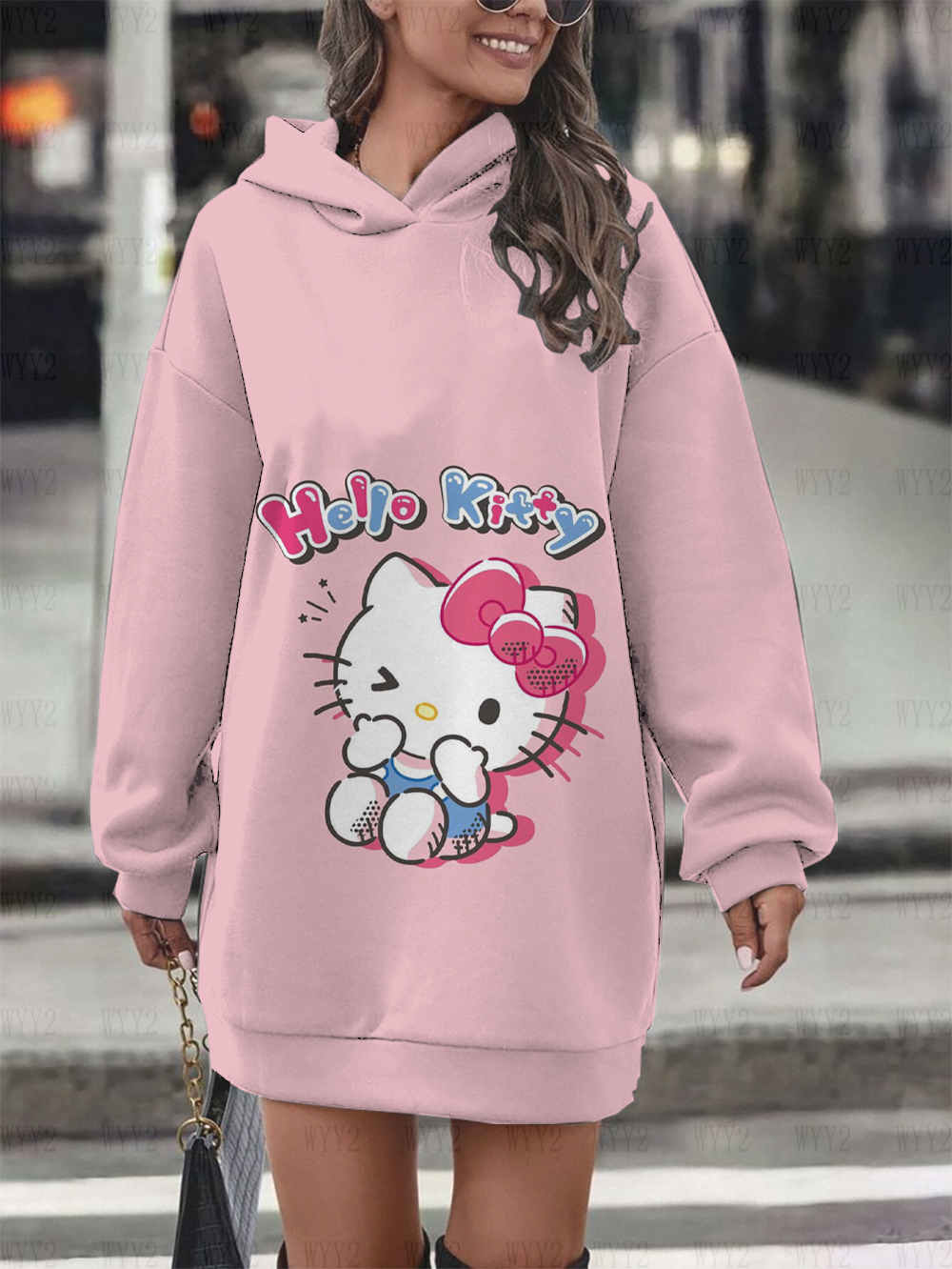 2024 New Winter Women's Clothing Sweatshirt HelloKitty Printed Long