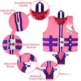 thumbnail image 6 of Gogokids Kids Swim Vest Float Life Jacket Toddlers Buoyancy Suit Swimming Training Aid Swimwear for Girls, Pink Unicorn, 6 of 7