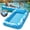 Blue, variant on MDHAND Inflatable Pool Lounger Float, 46 x 70 in Large PVC Air Mattress for Multiple Users, with Pillow & Anchor Rope for Lake Beach, Pink