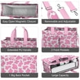 thumbnail image 4 of Canvas Tote Bag for Women with Compartments, Medium Cute Pink Cow Chechered Teacher Student Shoulder Bag Nurse Purses Crossbody Bags Work Laptop Book Bag Satchels Handbags, 4 of 6