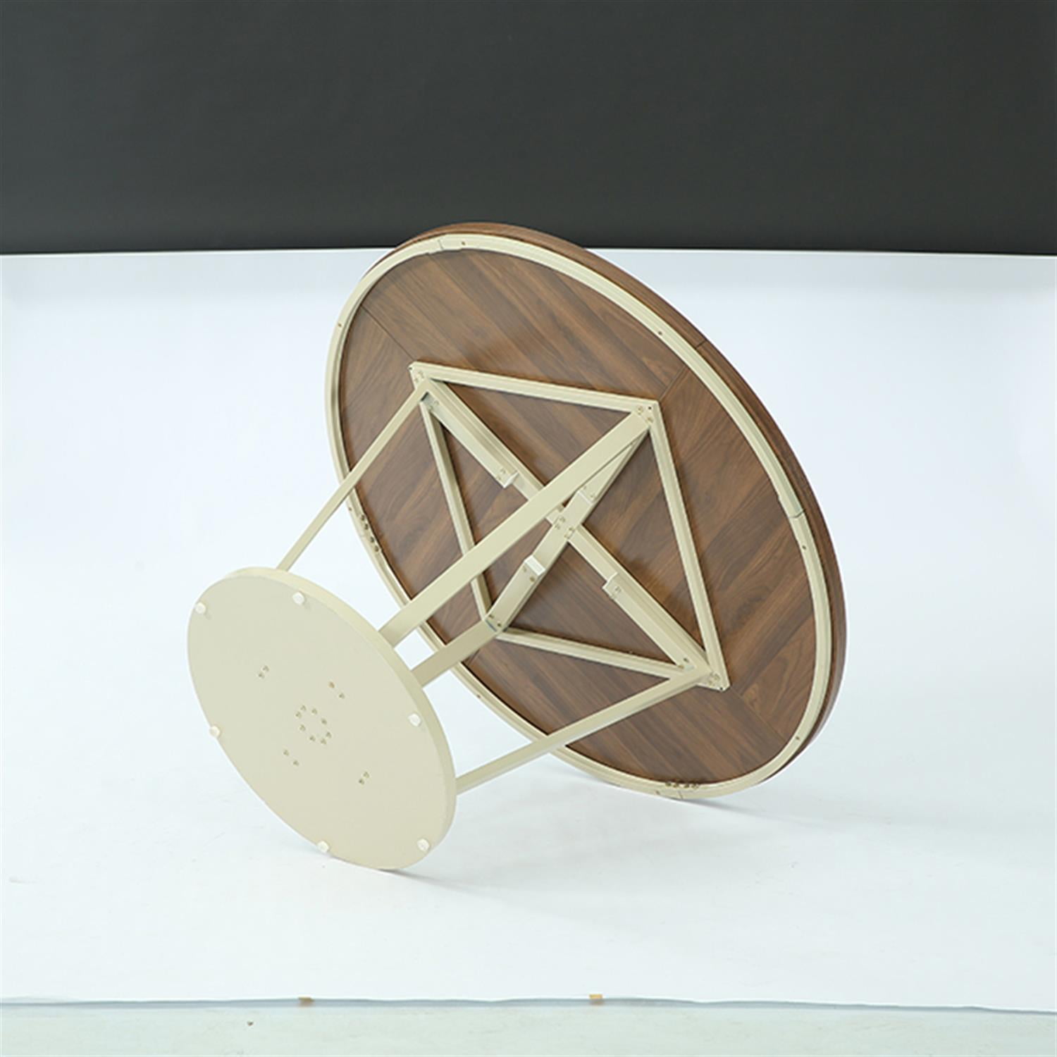 Demi Bonn Wooden Coffee Table, 2-Tier Round Central Cocktail Table with Shelves for Home Living Room, Office, Brown