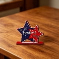 thumbnail image 3 of Nkmbld 4th of July Wooden Star Sign Patriotic Tiered Tray Decor, Vintage Star Shaped Wood Blocks, Rustic Tabletop Sign Independence Day Party Decor, 3 of 8