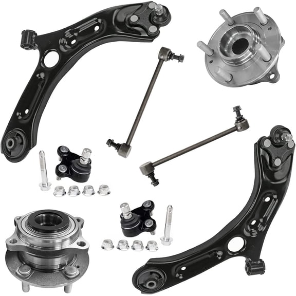 Detroit Axle - 8pc Front End Control Arms Kit for 16-21 Hyundai Tucson, 17-22 Kia Sportage, Lower Control Arms Sway Bars Wheel Bearing & Hubs Lower Ball Joints 2018 2019 2020 Replacement