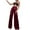 Wine, variant on LLYwey Womens Sweatpants Women's Fashion Elegant High Waist Wide Leg Pants Trousers Flare Trousers Zipper Pants Full Length Pants Female Casual Long Pant Style H1241 Rose Gold XL