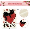 thumbnail image 5 of Love Hearts Black Cat Valentines Day House Flag 28x40 Inch Double Sided, Anniversary Rustic Yard Outdoor Decoration, 5 of 6