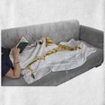 thumbnail image 6 of Music Soft Flannel Fleece Throw Blanket, Illustration of Old Saxophone with Template Solo Vibes Art Print Design, Cozy Plush for Indoor and Outdoor Use, 50" x 70", Yellow Black White, by Ambesonne, 6 of 6
