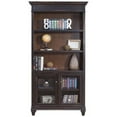 thumbnail image 4 of Beaumont Lane Traditional Wood Bookcase with Doors in Distressed Black, 4 of 4