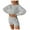 Grey, variant on Women's Cozy Fall/Winter High Waist Long Sleeve Top & Shorts Pajama Set | Coral Loungewear Womens Swim Board Shorts Short Set Bathing Suit Tuxedo Shorts Set for Women Bikini Dresses Women Beach