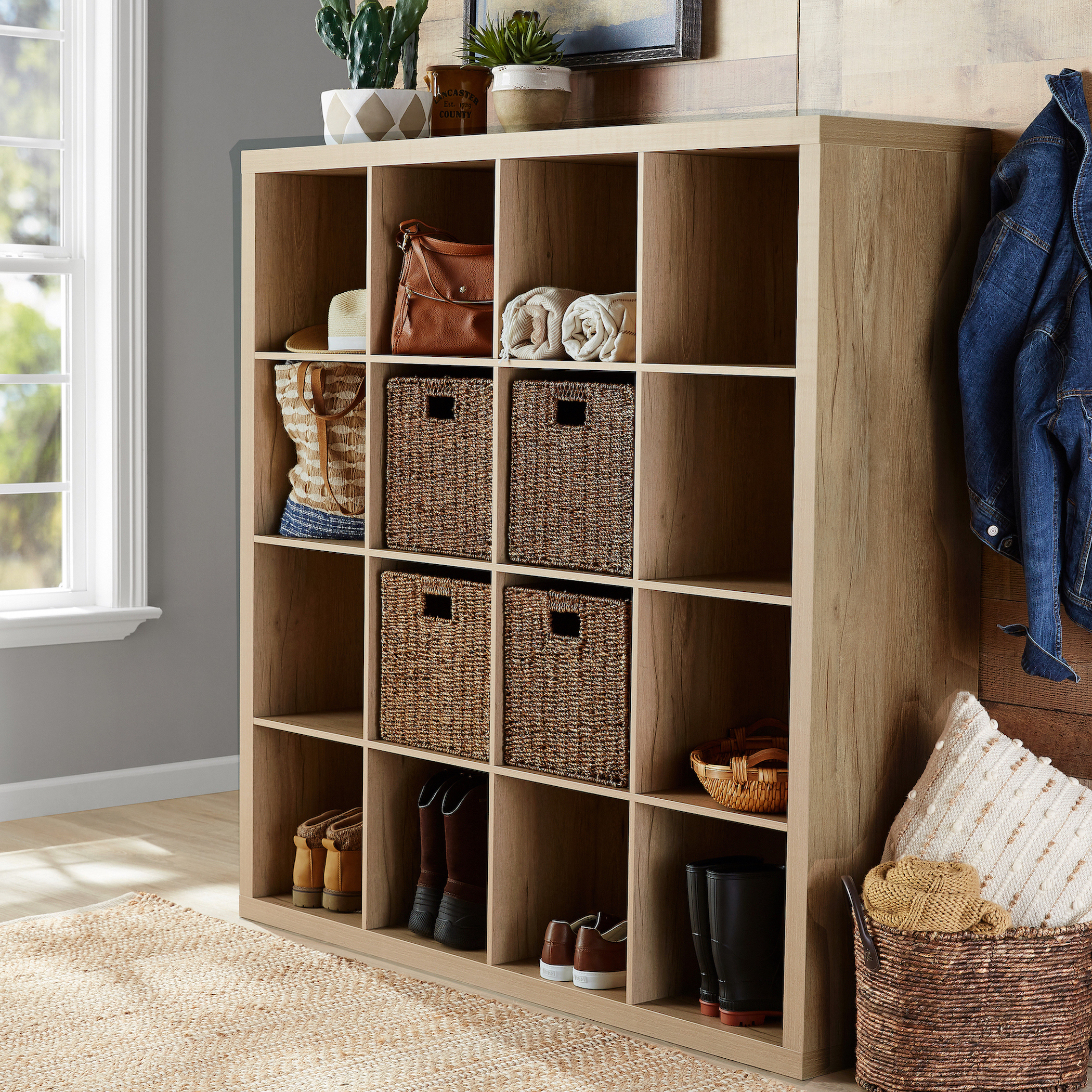 Better Homes & Gardens 16-Cube Storage Organizer, Natural - image 3 of 6
