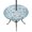 Sky Blue, Azure, White, variant on Round Outdoor Tablecloth with Umbrella Hole and Zipper, Navy Blue Floral Tablecloth with Elastic Waterproof, Vintage Flowers Plants Farmhouse Greek Key Patio Table Covers for 36" - 44" Pool Tables
