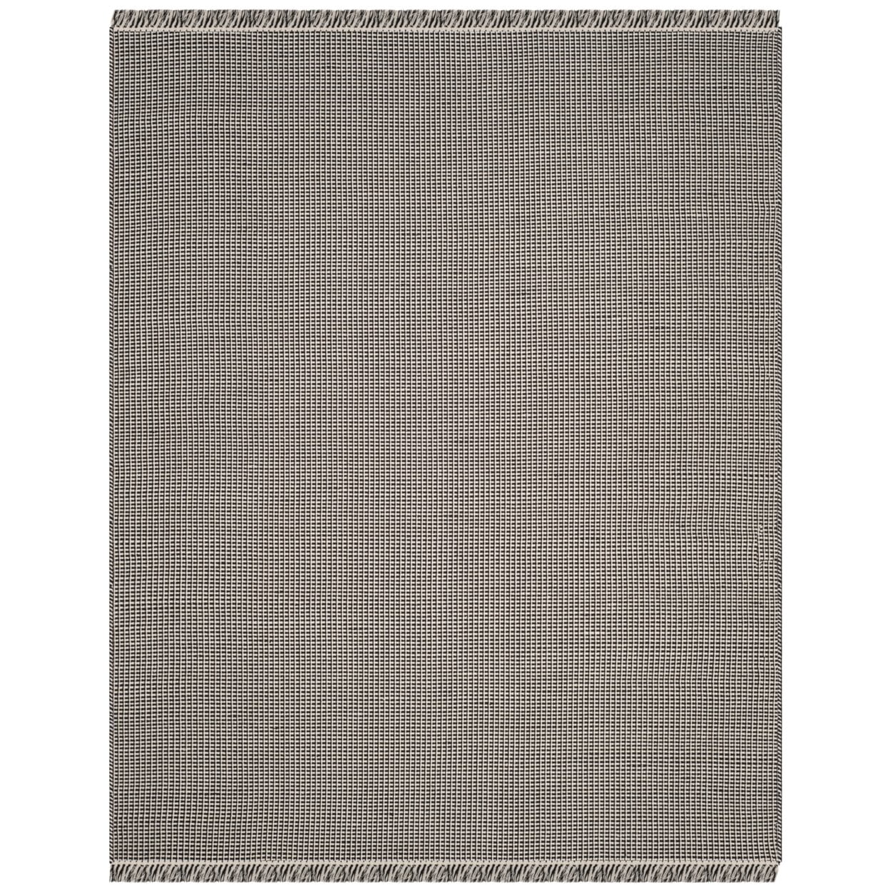 SAFAVIEH Montauk Patton Geometric Cotton Area Rug, Ivory/Black, 6' x 6' Square