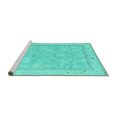 thumbnail image 2 of Ahgly Company Machine Washable Indoor Rectangle Oriental Turquoise Blue Traditional Area Rugs, 8' x 12', 2 of 4
