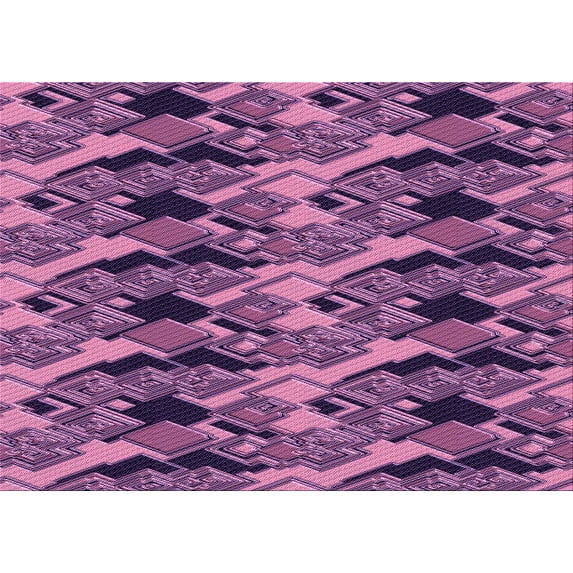Ahgly Company Indoor Rectangle Patterned Orchid Purple Area Rugs, 6' x 9'