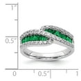 thumbnail image 3 of Real 14kt White Gold Emerald Diamond Ring Size: 7; for Adults and Teens; for Women and Men, 3 of 3