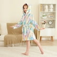 thumbnail image 4 of FORMRS Niños Bathrobe Unisex Hooded Robe Soft Plush Pajamas Sleepwear, Size 2-3T, Colorful Geometric, 4 of 7