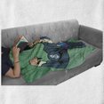 thumbnail image 6 of Green Soft Flannel Fleece Throw Blanket, Pop Art Retro Style Manly Businessman with Currency Dollar Money Print, Cozy Plush for Indoor and Outdoor Use, 50" x 60", Petrol Blue Fern Green, by Ambesonne, 6 of 6
