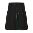 thumbnail image 4 of SOOMLON Mens Scottish Utility Kilts Vintage Gothic Pleated Skirts Vintage Scotland Scottish Clothing Pocket Comfy Shorts Patchwork Plaid Pleated Skirt Short Skirt Green XL, 4 of 5