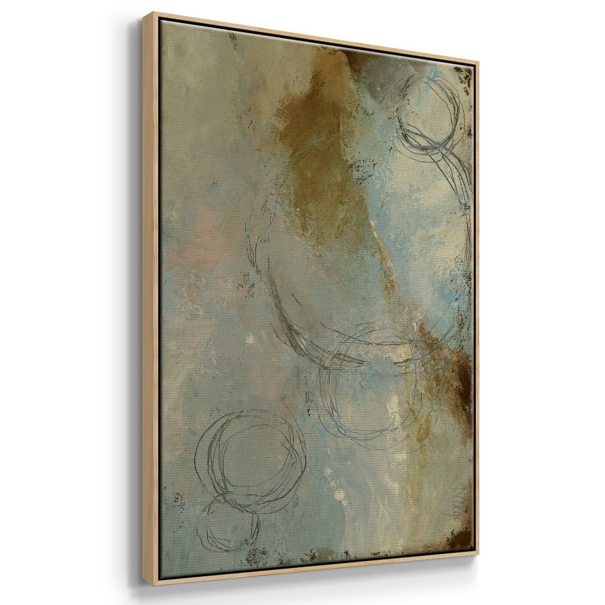 Zen Path I Framed Premium Gallery Wrapped Canvas - Ready to Hang - 17 x 25 - Natural Wood Floating Frame