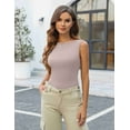 thumbnail image 5 of Zeagoo Womens Summer Tops Casual Going Out Tops Slim Fit Sleeveless Crop Basic Tops Crew Neck Tight Y2k Tops 2025, 5 of 6