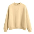 thumbnail image 6 of Inglocry Sweatshirts Oversized Crewneck Fleece Pullover Trendy Cute Long Sleeve Drop Shoulder Sweater Tops Khaki XL, 6 of 6