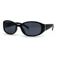 thumbnail image 2 of SA106 Womens Classy 90s Fashion Narrow Oval Plastic Sunglasses All Black, 2 of 4