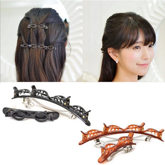 4 Uds. Herramienta para el cabello trenzada francesa, banda de doble capa a la moda, Clip trenzado, pinzas para el cabello delanteras, horquilla, diadema, herramienta de belleza, accesorio para el cab