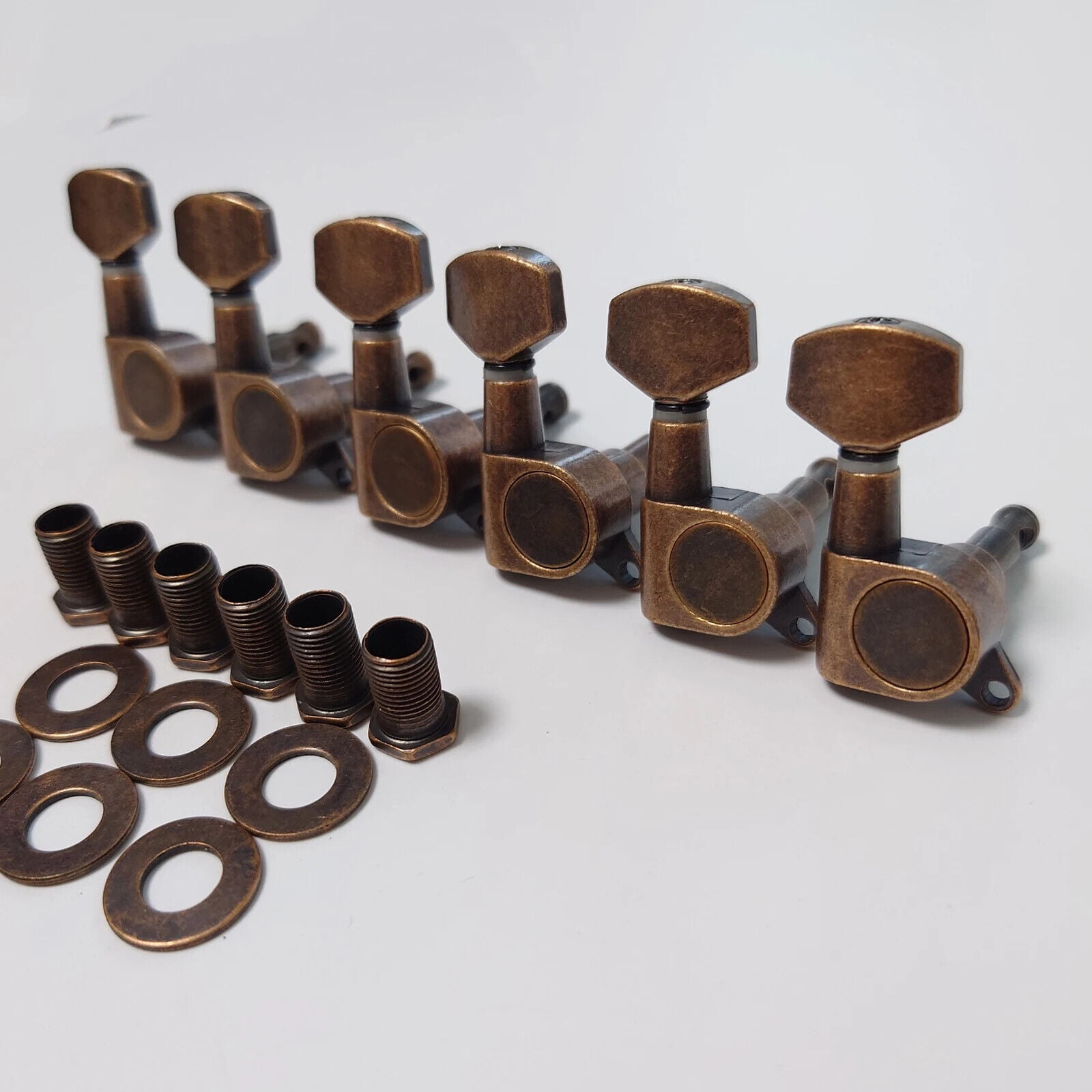Vintage Style Guitar Tuning Pegs Red Copper for 3L3R/3L4R/4L3R/6L/6R Acoustic or Electric Guitar Tuners Replacement Parts