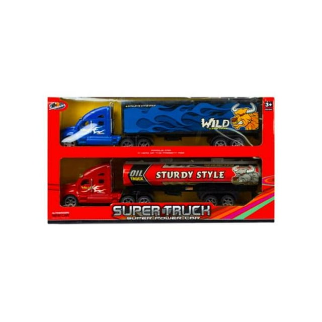 Kole Imports OT964-8 2.15 x 14.50 Po Conteneur à Friction Jouets Camions&44; Couleur Assortie - 2 Pièces - Pack de 8