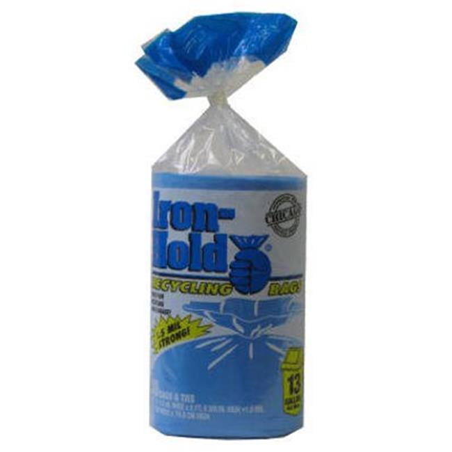 Berry Plastics 618781 30 Count, 13 Gallon, Blue Recycling Bags