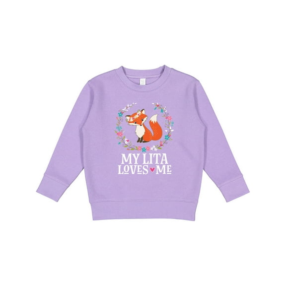 Inktastic My Lita Loves Me Girls Grandchild Fox Toddler Sweatshirt