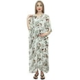 thumbnail image 1 of Bimba Robe Maxi de Maternité à Imprimé Floral pour Mamans, Blanche, Manches Kimono, Caftan-16, 1 of 7