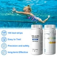 thumbnail image 5 of 100Pcs Swimming Pool Test Strips 3-In-1 Spa Water pH Testing Strips Kit Pool and Hot Spring Water Tester Strips Paper for Testing Free Chlorine  Bromine  Total Alkalinity  pH, 5 of 5