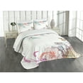 thumbnail image 3 of Ambesonne Dragonfly Quilted Bedspread Set 3 Pcs, Flowers Herbs, King Size, Multicolor, 3 of 5
