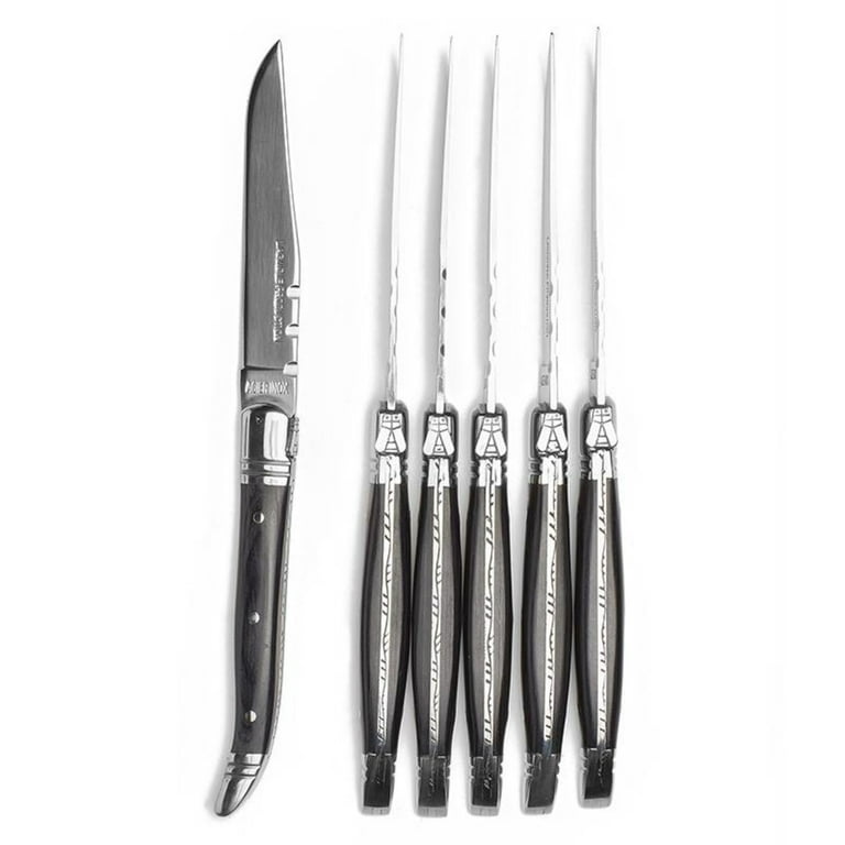 Classic Laguiole Kitchen Knife Set - Ebony wood handles