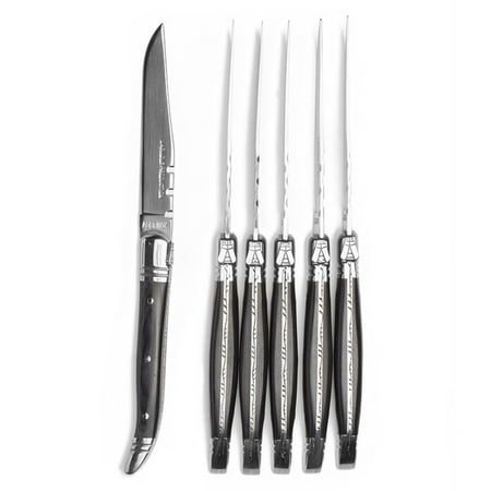 

Laguiole Tradition 6-Piece Steak Knife Set - Dark Wood Handle