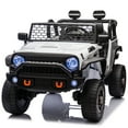 thumbnail image 3 of 4x4 24V Ride on Truck Car with Remote Control & 2 Seater, 4x200W Motors, 9AH Battery Powered Electric Toys, 4 Spring Suspension, 3 Speeds, LED Lights, Bluetooth MP3 Music, Big Kids, White, 3 of 11