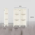 thumbnail image 2 of Dovelina 4 Panel Freestanding Room Divider with Shelves, 5.6Ft Wood Privacy Screens, Warm White, 2 of 8