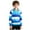 Blue, variant on Boys Long Sleeve Shirts Cotton V Neck Lapel Qaarter Zip Striped T Shirts Classic Summer School Uniform Tops Age 3-15Years