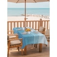 thumbnail image 2 of Outdoor Tablecloths with Umbrella Hole & Zipper, Blue Grey Summer Tablecloth Rectangle 60x84 Inch, Farmhouse Beach Blue Wooden Waterproof Table Cloth, Patio/Pool/Picnic Table Covers, 2 of 8