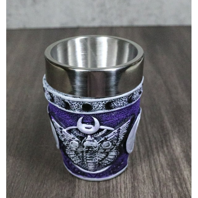 Gothic Death Moth Triple Lune Arcane Crâne Verres Ensemble de 4 Nouveautés