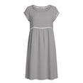 thumbnail image 4 of YTCAMLO 100%Cotton Summer Dresses for Women Fashion Boho Hollow Out Trim Short Sleeve Maxi Dress Comfy Breathable A Line Long Dresses, 4 of 9