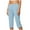 Blue#1, variant on Pants For Women Choice Solid Color Women's High Waist Cropped Pants Lightweight Stretch Fabric Simple Casual Pants Spring Brunch Outfit Versatile Ankle Length Clean Look Capri Pants for Women